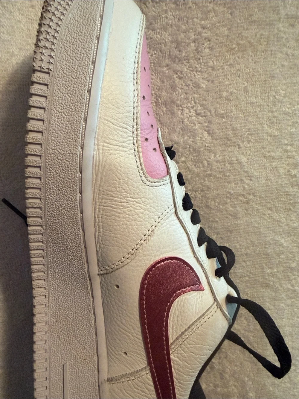 Nike White and Pink Women's Casual Sneakers